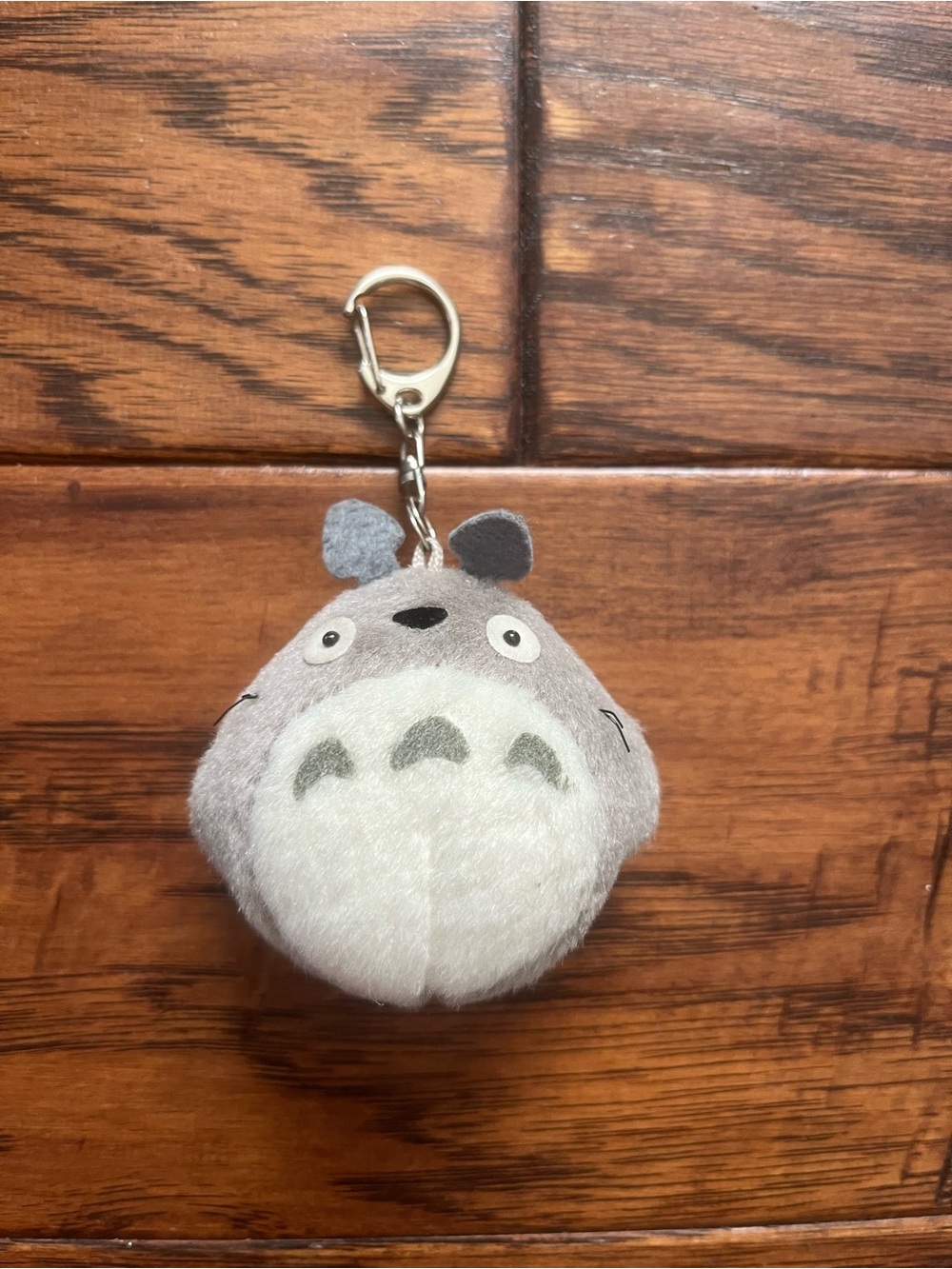 Plush Totoro Keychain - Gray & White